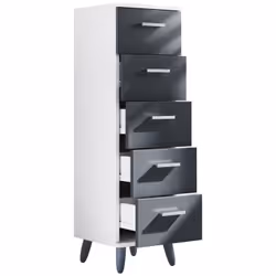 VCM Morgenthaler Landos M, Anthracite, Blanc, 5 tiroir(s), Panneau de fibres à densité moyenne, Rectangulaire, Bois, 300 mm