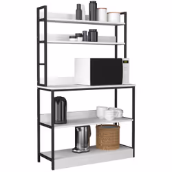 VCM Morgenthaler Insasi Étagère Autonome Panneaux MDF, Métal Noir, Blanc - Vue supplémentaire 2