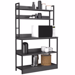 VCM Morgenthaler Insasi Étagère Autonome Panneaux MDF, Métal Anthracite, Noir