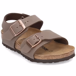 Sandales Bébé Birkenstock New York - Marron - Cuir - Boucle de serrage