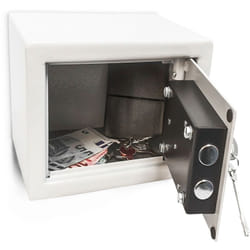 Relaxdays - Coffre-fort caisse mallette incl. 2 clés trésor 23 x 17 x 17 cm gris sécurité coffret usage ménager bureau mural, gris