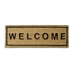 Relaxdays - Paillasson en fibres de coco et plastique, inscription welcome, 75x25 cm, pour intérieur et extérieur, marron