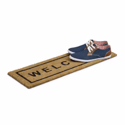 Relaxdays - Paillasson en fibres de coco et plastique, inscription welcome, 75x25 cm, pour intérieur et extérieur, marron