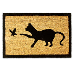 Relaxdays - Paillasson en fibres de coco et caoutchouc, motif animalier, 40 x 60 cm, pour intérieur et extérieur, marron