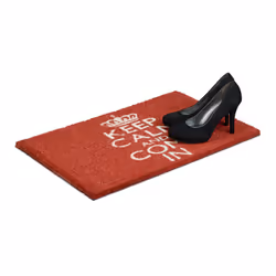 Relaxdays - Paillasson en fibres de coco et pvc, keep calme, antidérapant, 40 x 60 cm, pour intérieur et extérieur, rouge