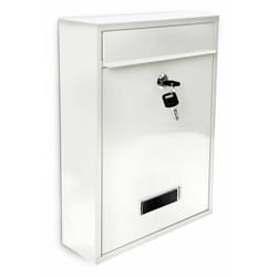 Boîte aux lettres design en métal 26,5 x 35 x 8,5 cm , blanc - Relaxdays