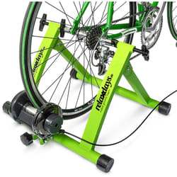 Relaxdays - Home trainer vélo pliable 6 niveaux de résistance entraînement 26-28 pouces 120 kg max, vert
