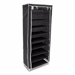 Relaxdays 4052025044473, Ouvert / fermé, Noir, Toison, Plastique, Acier, 9 étagères, 600 mm, 1510 mm