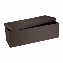 Relaxdays Pouf de rangement pliant XXL tabouret pratique avec couvercle H x L x P : 38 x 114 x 38 cm marron