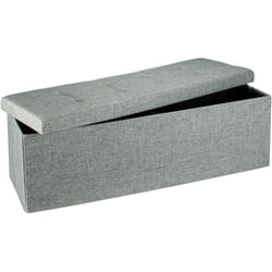 Relaxdays - Pouf de rangement pliant xxl, tabouret pratique avec couvercle, h x l x p : 38 x 114 x 38 cm, gris