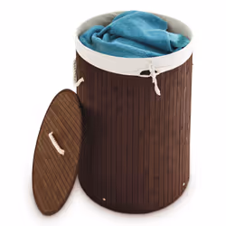 Relaxdays 4052025046750, 70 L, Rond, Bambou, Coton, Polyester, Marron, Marron, Bambou