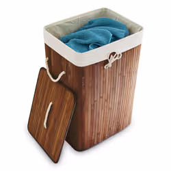 Relaxdays 4052025046811, 83 L, Rectangulaire, Bambou, Coton, Marron, Crème, Marron, Bambou