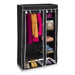 Relaxdays 4052025047252 placard et armoire de chambre à coucher 5 étagères 2 portes(s) Noir