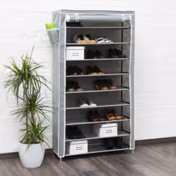Relaxdays 4052025047290 Organisateur pour chaussures Fermé Anthracite, Blanc
