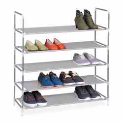 Relaxdays 4052025047368, Ouvert, Noir, Gris, Toison, Plastique, Acier, 4 étagères, 905 mm, 870 mm
