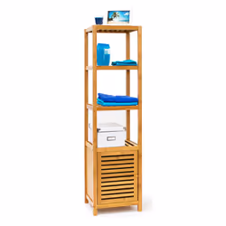 Relaxdays 4052025047436, Bois, Sur pied, 5 étagères, 1 portes(s), Bambou, 1 pièce(s)
