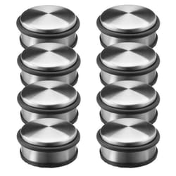 Butoir de porte lot de 8 acier inoxydable avec anneau et dessous en caoutchouc HLP : env. 45 x 10 x 10 cm argenté