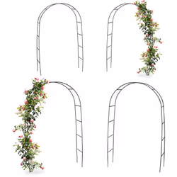 Aménagez la zone d’entrée de votre jardin avec une arche à rosiers romantique. Cette arche à rosiers mesure environ 2,00 m de ...