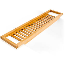 Relaxdays - Pont de baignoire pratique, en bambou, h x l x p : 4 x 65 x 15 cm, pour la salle de bain, nature
