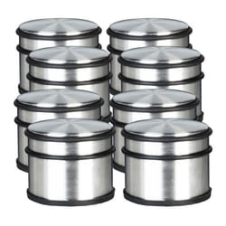 Butoir de porte lot 8 haut acier inox anneaux en caoutchouc HLP env. 75x95x95 cm aussi pour fenêtre argenté