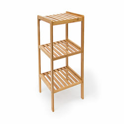 Tagère en bambou naturel, h x l x p : 79 x 33 x 33 cm, rangement pour la salle de bain, nature - Relaxdays