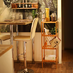 Etagère salle de bain en bambou, meuble de cuisine, à 4 niveaux ouverts, hlp 110 x 34 x 33 cm, nature - Relaxdays