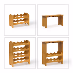 Casier à bouteilles de vin, bambou élégant, pour les verres, h x l x p : env. 84 x 50 x 24 cm, nature - Relaxdays