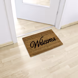 Relaxdays - Paillasson welcome en fibres de coco, antidérapant, 40 x 60 cm, pour intérieur et extérieur, marron