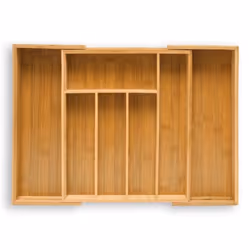 Relaxdays 10014262, Organisateur de câbles, Plateau, Tiroir de placard, Couverts, Bois, Bambou
