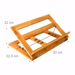 Relaxdays Lutrin de cuisine en bambou, support pour vos livres, inclinable sur 3 positions, HLP 22x33x22,5 cm, nature - Vue supplémentaire 4