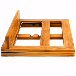 Relaxdays Lutrin de cuisine en bambou, support pour vos livres, inclinable sur 3 positions, HLP 22x33x22,5 cm, nature - Vue supplémentaire 5