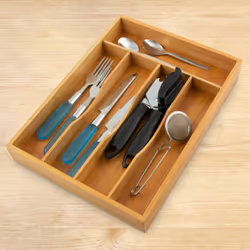 Relaxdays - Organiseur de tiroir, range-couverts pour la cuisine, en bambou et mdf, hlp : env. 4,5 x 25,5 x 34 cm, nature - Vue supplémentaire 5