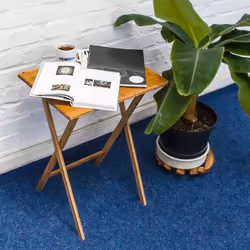 Relaxdays Table d'appoint Pliante table console Bambou HxlxP: 68 x 48 x 38,5 cm, nature