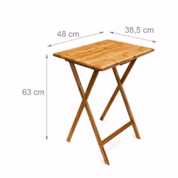 Relaxdays Table d'appoint Pliante table console Bambou HxlxP: 68 x 48 x 38,5 cm, nature - Vue supplémentaire 4