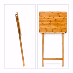 Relaxdays Table d'appoint Pliante table console Bambou HxlxP: 68 x 48 x 38,5 cm, nature - Vue supplémentaire 6