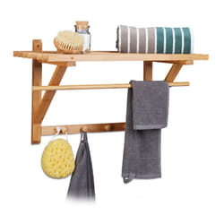Relaxdays 4052025171551 porte-manteaux Mural 4 crochet(s) Bois