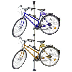Relaxdays - Porte-vélos Téléscopique, pour 2 Bicyclettes, Longueur Adaptable, Jusqu'à 40 kg et 3,4 m de Hauteur, Gris