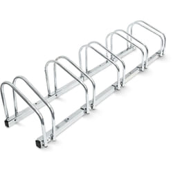 Relaxdays - Râtelier familial 5 vélos en acier fixation sol mur Rangement bicyclettes vtt, argenté