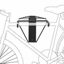 Relaxdays Porte-vélo mural pliable crochet Charge à 50 Kg Range-vélo garage cave 2 vélos, noir