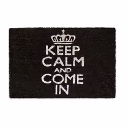 Relaxdays 10017759, Paillasson décoratif, Intérieur & extérieur, Rectangulaire, Noir, Blanc, Monochromatique, Coco