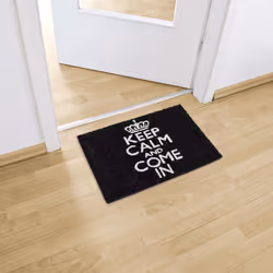 Relaxdays - Paillasson en fibres de coco et caoutchouc, avec inscription, 40 x 60 cm, intérieur/extérieur, noir
