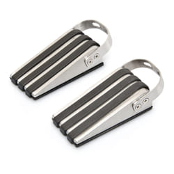 Relaxdays - Butoir porte, lot de 2, acier inox, antidérapant, revêtement caoutchouc, HLP env. 3,7x5x12,5 cm, noir/argenté