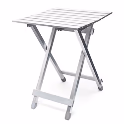 Relaxdays 10018248, Argent, Aluminium, Forme carrée, 4 pieds, Jambes en X, 49,5 mm