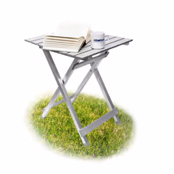 Relaxdays 10018248 table de jardin Argent Forme carrée