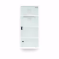 Relaxdays - Armoire à pharmacie blanche inox avec porte magnétique en verre opale Hx l x p 57 x 27 x 12 cm, blanc