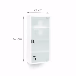 Relaxdays - Armoire à pharmacie blanche inox avec porte magnétique en verre opale Hx l x p 57 x 27 x 12 cm, blanc - Vue supplémentaire 4