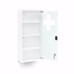 Relaxdays - Armoire à pharmacie blanche inox avec porte magnétique en verre opale Hx l x p 57 x 27 x 12 cm, blanc - Vue supplémentaire 5