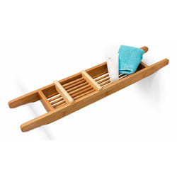 Relaxdays Pont de baignoire, en bambou, H x L x P : env. 6,5 x 69 x 14 cm, pour la salle bain, nature