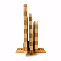 Relaxdays Planches à découper Set de 3 pièces avec support en bois de Bambou naturel écologique rayé design moderne et pratique, nature - Vue supplémentaire 5