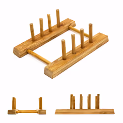 Relaxdays Planches à découper Set de 3 pièces avec support en bois de Bambou naturel écologique rayé design moderne et pratique, nature - Vue supplémentaire 7